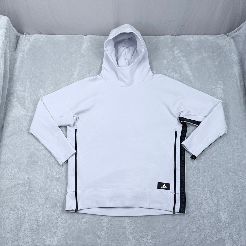 Adidas Mission Victory Hoodie Womens Medium Gray Side Zip High Neck‎ Stretch